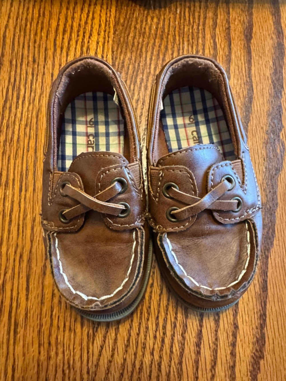 Toddler 6 Carter’s Brown Faux Leather Boat Shoes